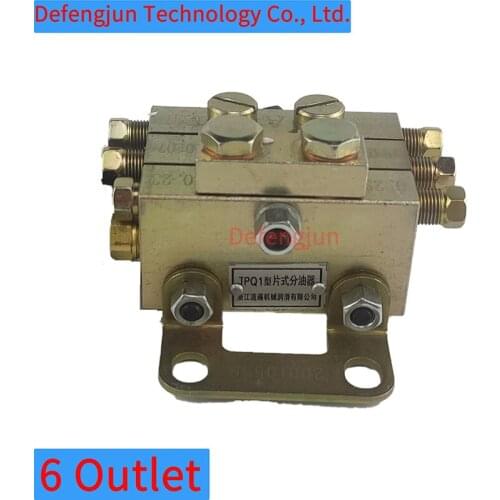 JPQ1 Series 6 Outlet High Pressure Grease Dispenser Block Lubrication Grease Divider Manifold Grease Distributor With NO SWITCH