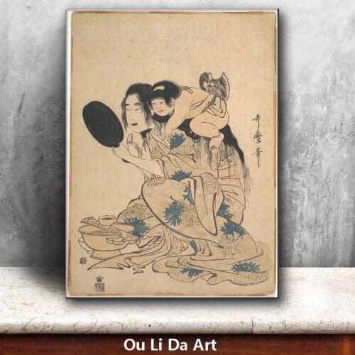 Classical Japan kimono women girl oil painting canvas painting printings printed on canvas wall art decoration picture