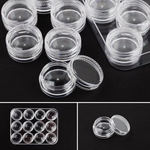 Shellhard 1pc 12 Jewelry Storage Container New Clear Plastic Jewelry Storage Box with 12 Round Containers for Storing