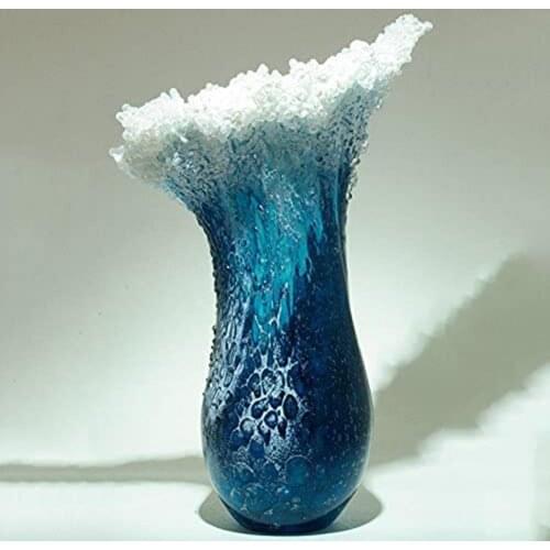Creative Majestic Wavy Vase Desktop Resin Craft Ocean Waves Flower Vase Home Coffee Shop Decoration