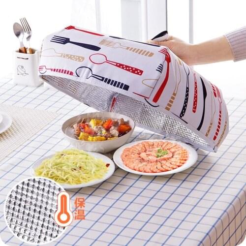 Creative Folding Kitchen Food Thermal Cover Aluminum Foil Food Cover Table Dust Cover Food Cover