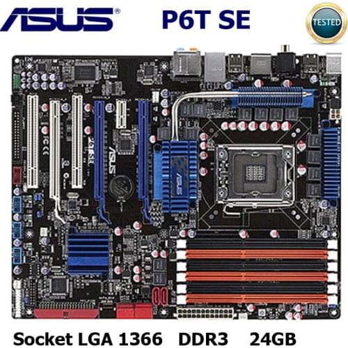LGA 1366 Asus P6T SE Motherboard DDR3 Core i7 Extreme/Core i7 24GB Intel X58 1366 Original Desktop Used Asus P6T SE Mainboard