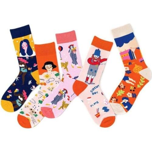 Cute Character Series Cotton Socks Autumn And Winter Trendy Creative Fun Socks Couple Socks In Tube Cotton Socks
