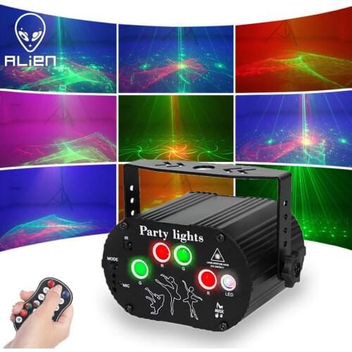 ALIEN 3IN1 60 Patterns Mini DJ Disco Laser Light Aurora Projector USB Rechargeable LED Stage Lighting Effect Party Holiday Xmas