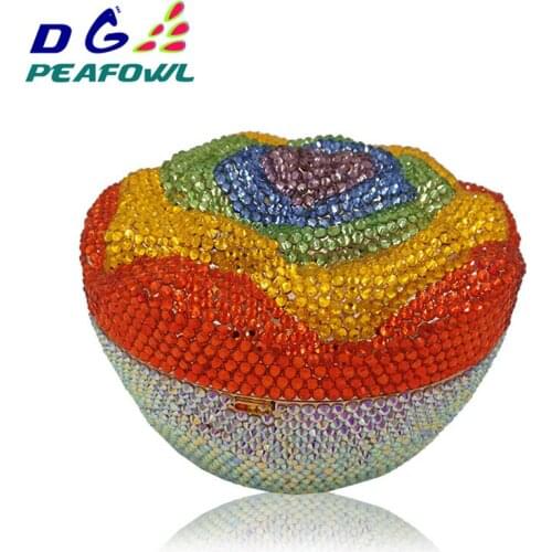 Fashion Cupcake wedding of high-grade hot drilling dinner crystal clutch bag red cakes evening bags stylish diamond party bag