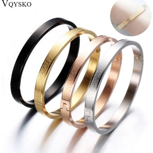 Fashion Stainless Steel Bracelets & Bangles For Women Jewelry Gift Cross Bangles Four Colors Gold Ladies Party Accessories