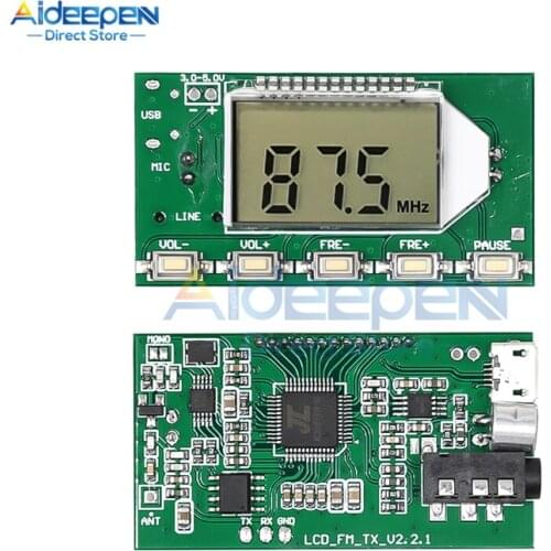 DC 3V-5V FM Transmitter Module DSP PLL 87-108MHz Stereo Digital Wireless Microphone Board Multi-function Frequency Modulation