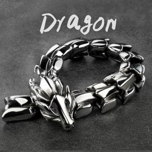 New Hot Sale Mens Dragon Bracelet Retro Metal Keel Chain Fashion Punk Jewelry Gift