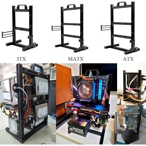 Aluminum Vertical DIY Open Chassis Desktop Gaming Case ATX MATX ITX 120 240 360 Water-Cooler Heat Dissipation Rack