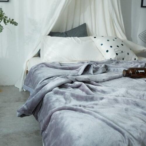 Adult coral fleece blanket bed needle down duvet solid color blanket and bedspread soft quality sofa household blanket