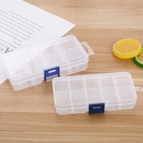 8/10 Grids Plastic Storage Jewelry Box Compartment Adjustable Container for Beads earring box for jewelry rectangle Box Case