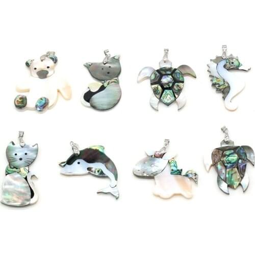 1pcs Natural Shell Animal Shape Mother of Pearl Shell Charm Pendant for DIY Jewelry Making Necklace Earring for Women Gift