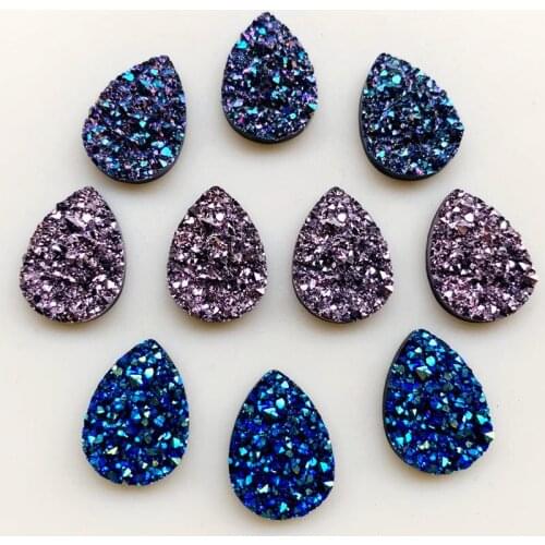 Water drop Resin Non Sewing Button Scrapbooking MulticolorImitation Ore Rhinestone Costura Botones 13*18mm 40pcs -B48*2