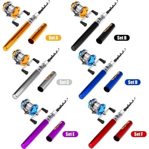 Telescopic Pocket Pen Fishing Rod Pole Fishing Reel Combos Set Fishing Accessories Pocket Pen Mini Rod Pole
