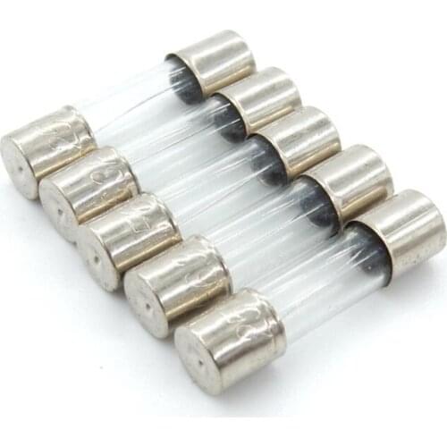 10Pcs Set Glass Fuse 5x20mm Quick Blow Glass Tube Fuse Assorted Kits Fast-blow Glass Fuses 0.2A 0.5A 1A 2A 3A 5A 8A 10A 15A 20A