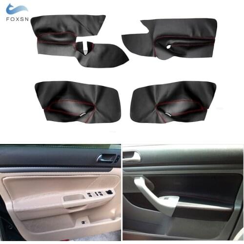 Only RHD Car Styling Microfiber Leather Door Panel Armrest Cover Trim For VW Jetta 2005 2006 2007 2008 2009 2010 / Golf 5