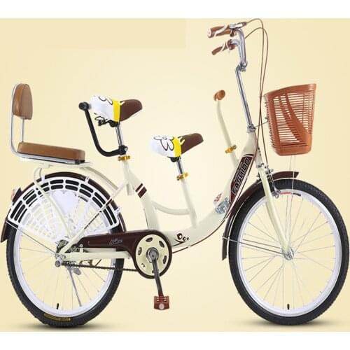 Parent-Child Bicycle Female Light Adult Commuting Retro Ordinary Double Seat Lady With Children