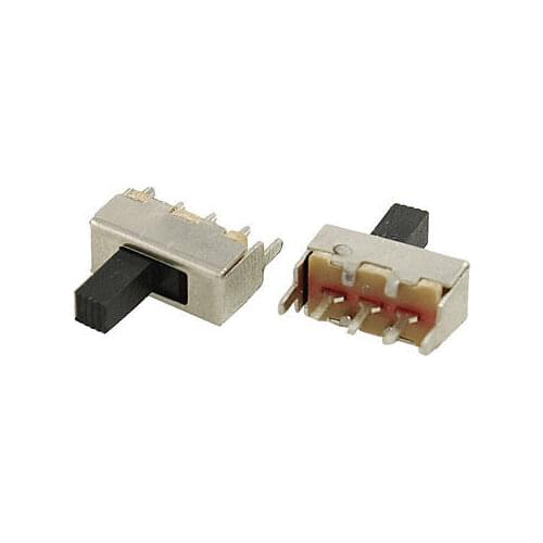 100pcs 6mm Height Knob 3 Pin 2 Position 1P2T SPDT Vertical Slide Switch 0.5A 50V DC SS12F44-G6