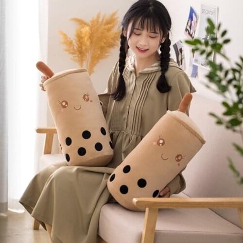 Funny Simulation Food Plush Toy Stuffed Snack Pillow with Blanket Soft Cushion Props Milk Tea Kids Toys Creative Gift for Girls