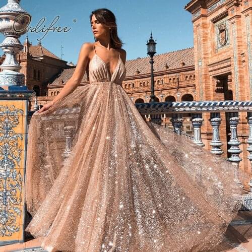 Ordifree 2021 Summer Elegant Women Sexy Long Party Dress Polka Dot Gold Spaghetti Strap Floor Length Backless Maxi Dress