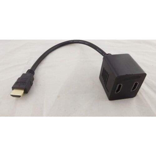 1pcs 1X HDMI Male to 2X HDMI Female Y Splitter Switch HDTV PS3 Adapter Cable 1FT