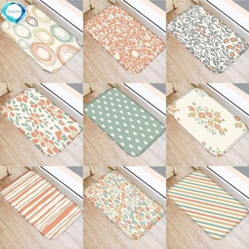1PC 40x60cm Floral Flower Carpet Kids Room Kitchen Rugs Bathroom Carpet Doormat Tapete Entrance Door Mats Outdoor Cheap Bath Mat