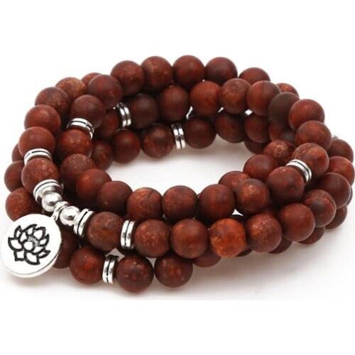 108 beads 8mm elastic adjustable Lotus life tree Buddha OM eye Chakra Reiki agate Onyx Yoga Bracelet necklace wtgd2