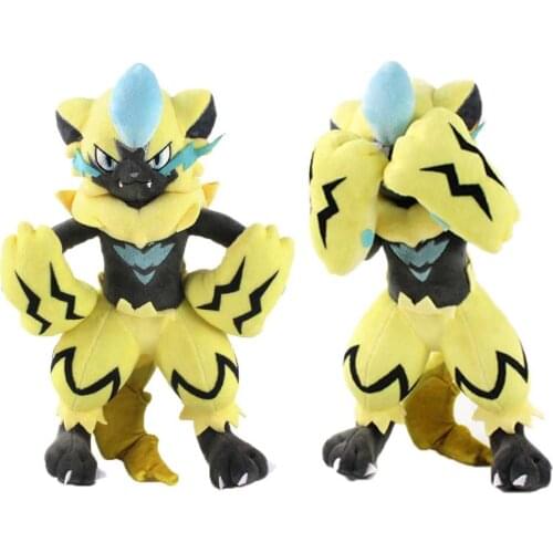 32cm Anime Zeraora Plush Toy Doll Joint Movable Stuffed Cartoon Animals Doll Birthday Gift for Children Kids