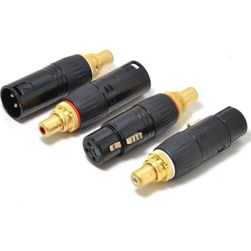 HIFI Audio Connector RCA to XLR male Female plug gold plated Conversion plugs 4Pcs/set