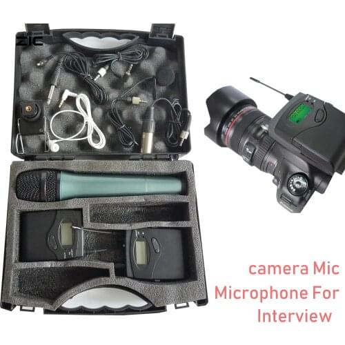 Leicozic Wireless Tour Guide System Interview Recording Lavalier Mic & Handheld Microphone Wireless Monitoring System 740-771Mhz