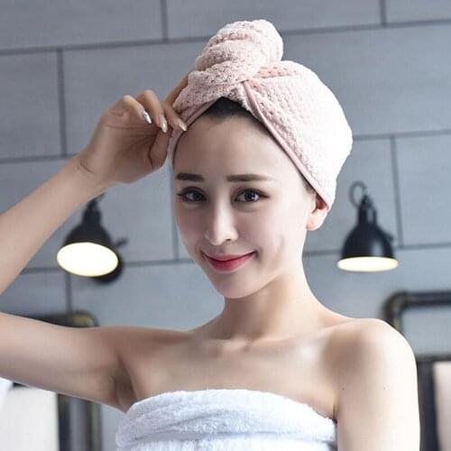 Microfiber Quick Drying Bath Towel Hair Dry Shower Cap Soft Head Wrap Turban Hat For Household Bathing Decoration