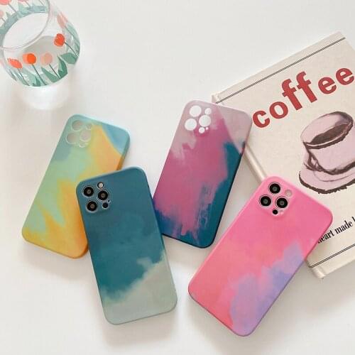 For iPhone 12 case Gradient color phone Case For iPhone 11 Pro Max Xr Xs Max X 7 8 Plus SE2 Cases Soft Silicone Cover