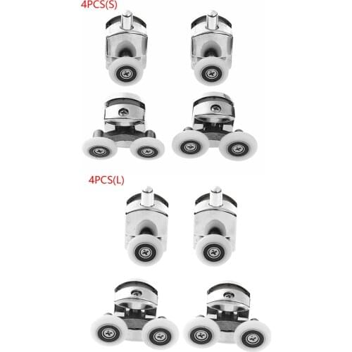 Zinc Alloy Shower Glass Door Rollers Sliding Runners Casters 2 Single Wheel&2 Double Wheel Pulleys Hardware Bathroom Accessories