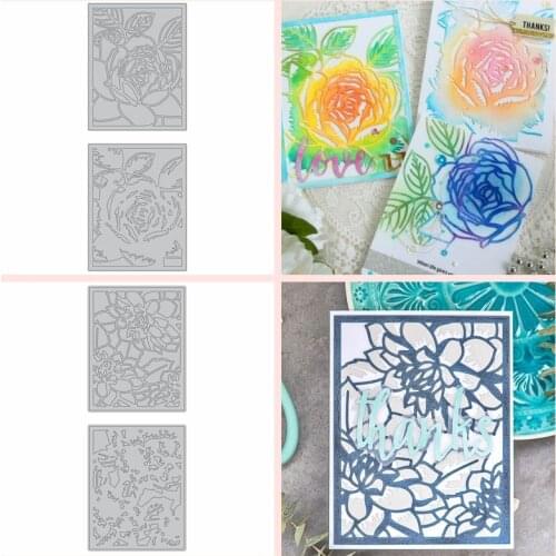Blossom Flowers Outlines Background Metal Cutting Dies Set For DIY Scrapbooking Paper Cards Crafts Making Template 2020 New