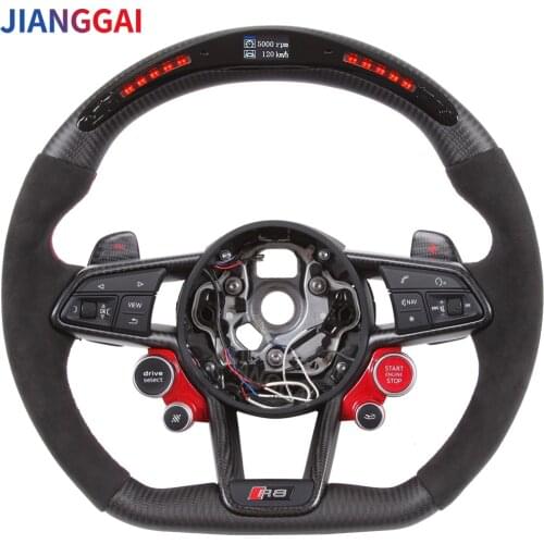 For Audi Rs RS3-RS7 A3 A4 A5 A7 Q7 TT TTs R8 Steering Wheel Itlay Alcantara LED Shift Light Racing Steering