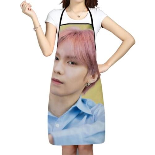 KPOP Astro Rocky Pattern Oxford Fabric Apron For Men Women Bibs Home Cooking Baking Cleaning Aprons Kitchen Accessory