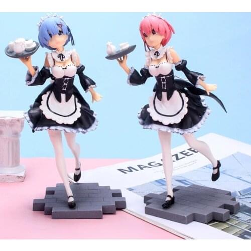 NEW 2 Types 17.5cm Anime Re:Life In A Different World From Zero Rem Ram Maid Girl Figure PVC Action Figure Collection Model Toys