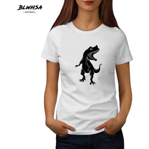 BLWHSA Dinosaur Printed T Shirt Women Casual Short Sleeve Summer T-Shirt Dinosaur Animal Printing Hip Hop Women Tees