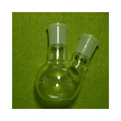100ML Two Neck Boiling Plat Bottom Flask,heavy Wall,with 24/29 Joint,lab Flask