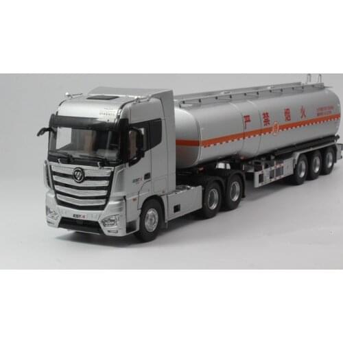 Collectible Alloy Model Gift 1:36 Scale Foton Auman EST-A Container Oil Tanker Truck Vehicles DieCast Toy Model for Decoration