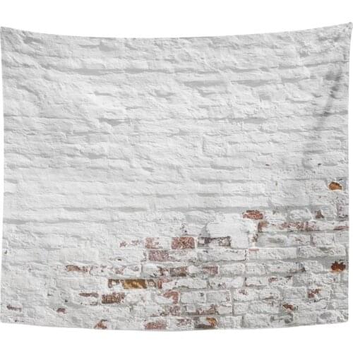 Red White Brick Wall Old Grungy Brickwall Uneven Stucco Tapestry Home Decor Wall Hanging for Living Room Bedroom Dorm 50x60 inch