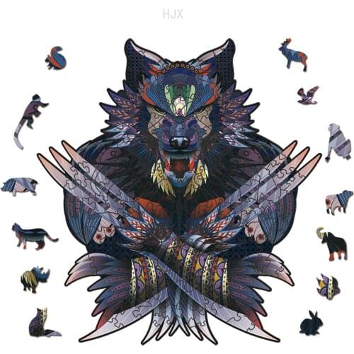 Cool Stuff Wolf Man Art Picture Jigsaw Puzzle Educational Toys Funny Animal Wooden for Adults Kids Puzzles Toy Boy Girl Children