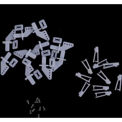 10 Sets Medium Lock On Nylon Control Horn And Clevis 21mm Set Rudder Servo Ailerons Elevators For RC Fixed Wing Airplane