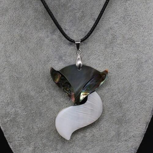 Natural Shell Necklace With Fox-Shaped Pendant Leather Cord 2MM Charms For Elegant Women Love Romantic Gift