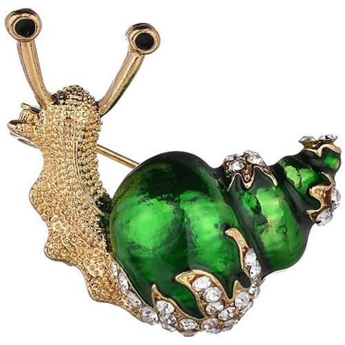 2020 New Fashion Rhinestone Snail Brooches for Women Cute Small Insect Brooch Pin Fashion Lovely Enamel Jewelry Brooch Pins Gift