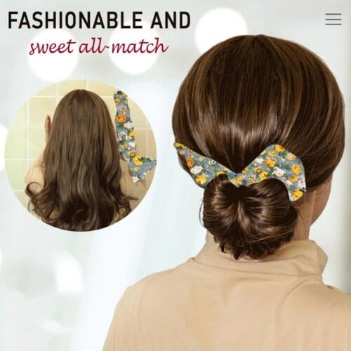 Hair Band Vintage Style Floral Print Fabric Fashion Hair Bands Hairband Ponytail Holder Headwear Women Summer Knotted Wire