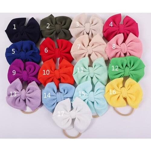 18pcs New Baby Girls Messy Bows Nylon Headbands Top Knots Toddler Girls Elastic Nylon Hairbands Princess Hair Accessories