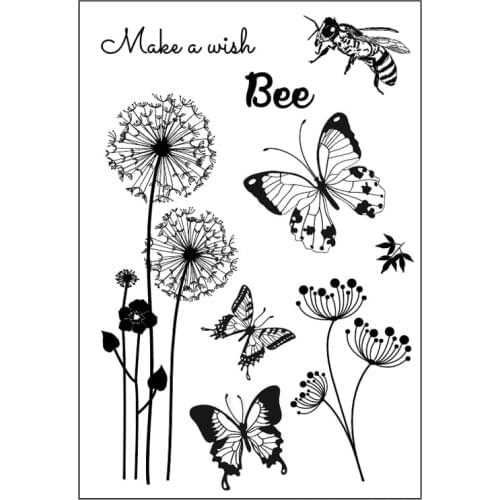 11*16cm Dandelion butterfly Transparent Clear Stamps / Silicone Seals Roller Stamp for DIY scrapbooking photo album/Card Making