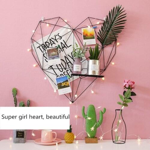 Nordic Style Heart Shape Photo Frame Collage Metal Wall Decorations Postcards Baby Children Kids Girls Bedroom Decor