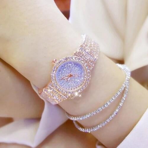 Luxury Women Watch Rose Gold Diamond Dress Watches Ladies Stainless Steel Fashion Rhinestone Bling Quartz Female Watch Gift